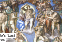 Michelangelo’s 16th-century fresco ‘The Last Judgment.’ Sistine Chapel collection via Wikimedia Commons